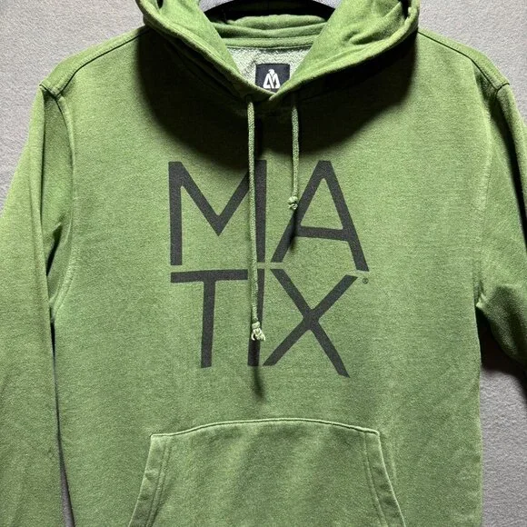 Matix Hooded Sweatshirt Green Mens Size S - Picture 2 of 8
